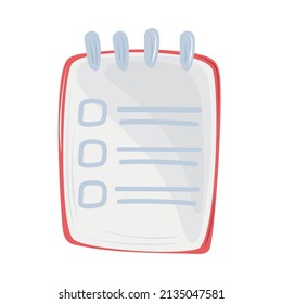 notepad check list cartoon icon flat