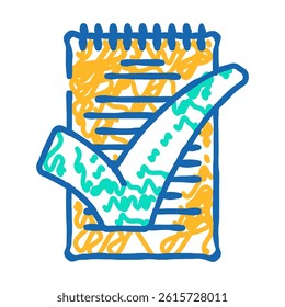 notepad check mark doodle icon sketch vector. notepad check mark sign. isolated symbol illustration