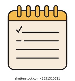notepad checklist work isolated icon