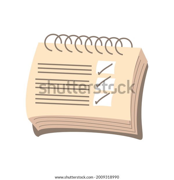 Notepad Checkmark List Isolated Icon Stock Vector (Royalty Free ...