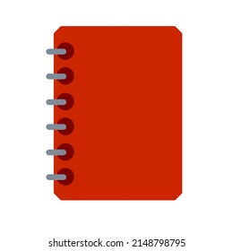 Notepad. Closed notebook for writing. School book or textbook for studying. Flat cartoon
