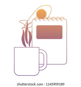 notepad and coffee mug