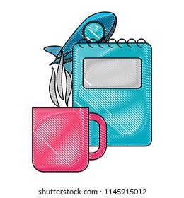 notepad and coffee mug