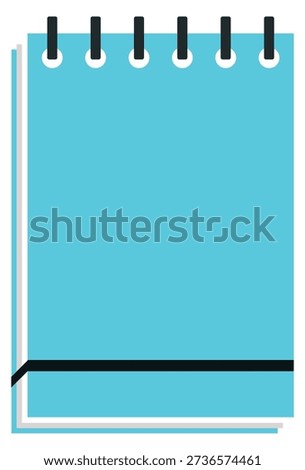 Notepad color icon. Blue cover paper notebook