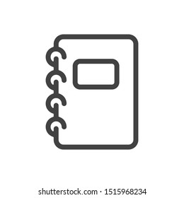 Notepad or copybook outline icon. Vector illustration.