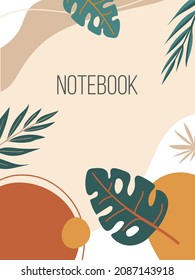 Notepad cover. Abstract and floral design, easy to resize. For notebooks, planners.