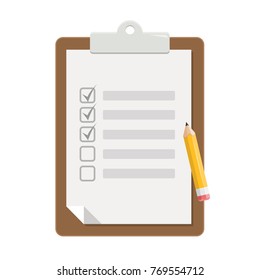 notepad to do list with pencil flat design icon