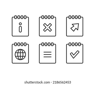 notepad and document icons set vector illustration