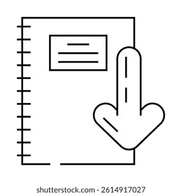 notepad download file line icon vector. notepad download file sign. isolated contour symbol black illustration