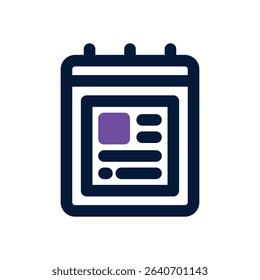 notepad duotone icon. Sleek and modern vector icon for websites, mobile apps, marketing materials, and corporate design. Fully scalable and ready to use.