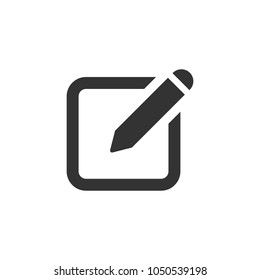 Notepad edit document with pencil icon. Vector illustration. Business concept note edit pictogram.