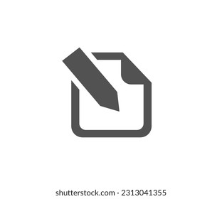Notepad edit document with pencil icon design. Business concept note edit pictogram. Edit text icon. Notepad with a pencil. Checklist. Edit document symbol vector design and illustration.

