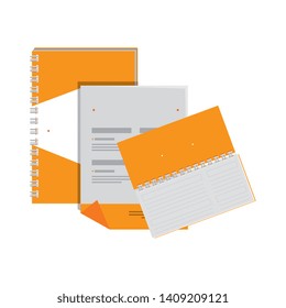 notepad and envelope with company emblem print