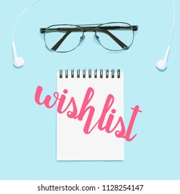 Notepad and eye glasses