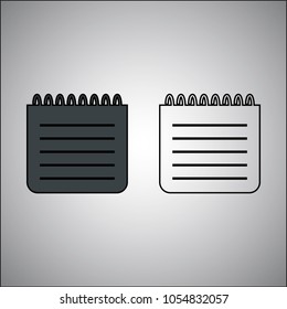 Notepad fill and outline vector icon