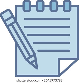 Notepad Filled Blue Tone Icon