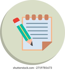 Ícone de Estilo de Círculo Plano do Bloco de Notas
