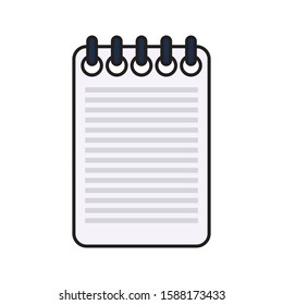 notepad flat color line icon 