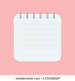 Notepad flat design writing concept.
