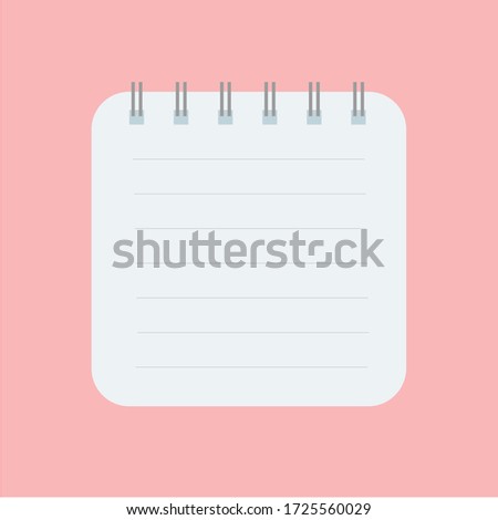 Notepad flat design writing concept.