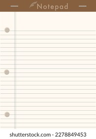 Notepad, flat design writing concept.Vector isolated illustration.