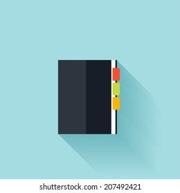 Notepad flat icon with shadow