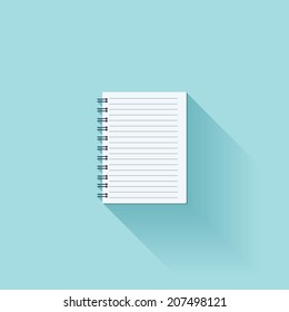 Notepad flat icon with shadow