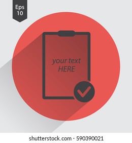 Notepad Flat Icon. Simple Sign Of Notes. Have Something Done Symbol. Vector Illustration