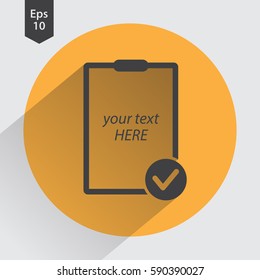 Notepad Flat Icon. Simple Sign Of Notes. Have Something Done Symbol. Vector Illustration