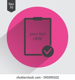 Notepad Flat Icon. Simple Sign Of Notes. Have Something Done Symbol. Vector Illustration
