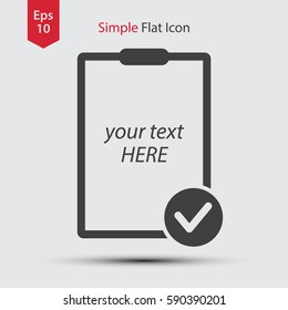 Notepad Flat Icon. Simple Sign Of Notes. Have Something Done Symbol. Vector Illustration