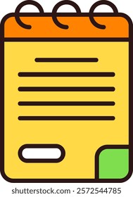 Notepad Flat Style Sample EPS Icon