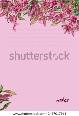 Notepad with floral design perfect for printing