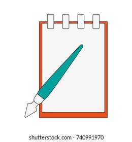 notepad with fountain pen icon image