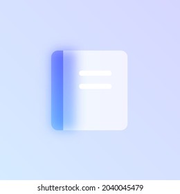 notepad glass morphism trendy style icon. notepad color vector icon with blur, transparent glass and purple gradient. for web and ui design, mobile apps and promo business polygraphy