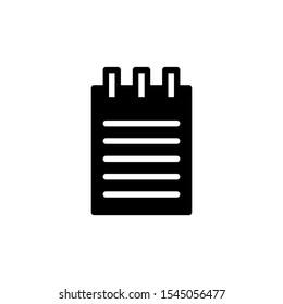 notepad glyph icon black and white