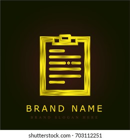 Notepad golden metallic logo