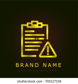 Notepad golden metallic logo
