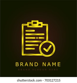Notepad golden metallic logo