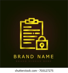 Notepad golden metallic logo
