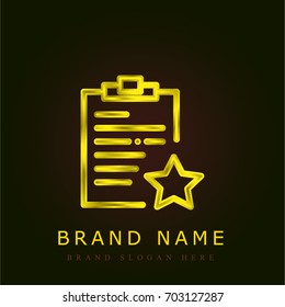 Notepad golden metallic logo