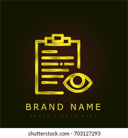 Notepad golden metallic logo