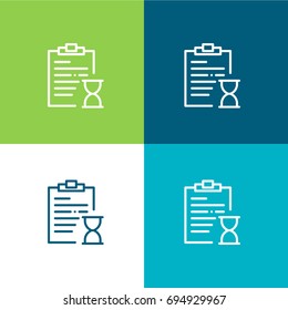 Notepad green and blue material color minimal icon or logo design