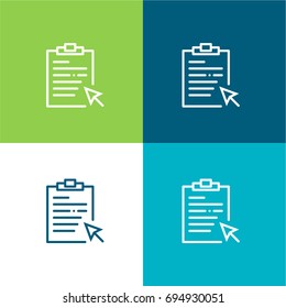 Notepad green and blue material color minimal icon or logo design