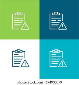 Notepad green and blue material color minimal icon or logo design