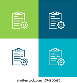Notepad green and blue material color minimal icon or logo design