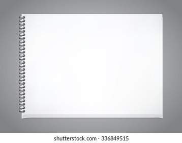 Notepad horisontal blank, vector eps10 illustration