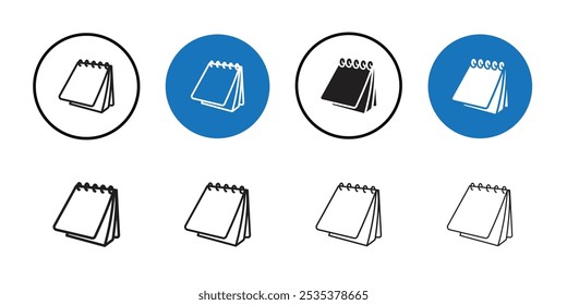 Icono de bloc de notas Conjunto de logotipo de Vector de arte de línea negra