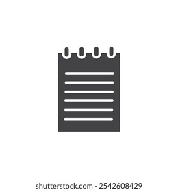 Notepad icon black and white vector sign