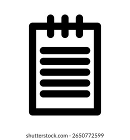 Notepad icon bold thick line